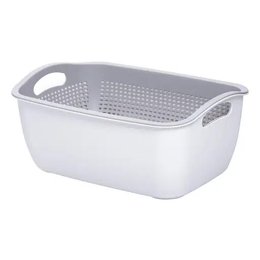 Корзина для мытья овощей и фруктов Yiwu пластиковая 32х23х13 белая HP-45-5W - фото 5