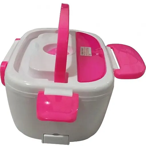 Электрический ланч-бокс контейнер Electronic Lunchbox YS 001 40 W с подогревом термос для еды розовый - фото 1