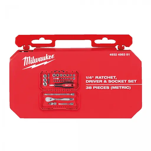 Набір торцевих головок та біт Milwaukee 1/4" з тріскачкою 38 шт. (4932498381) - фото 3
