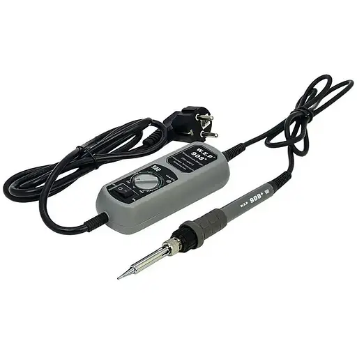Паяльник WEP 908+ в блистере с подставкой 65W, аналоговая регулировка t 200-480 гр C, жало 900M с портативным блоком управления - фото 2