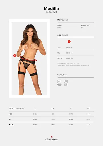 Пояс для чулок Obsessive Medilla garter belt M/L - фото 5