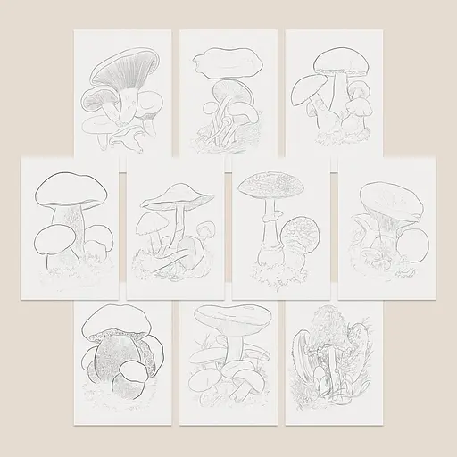 Открытки для раскраски Грибы - Ольга Марс - фото 3