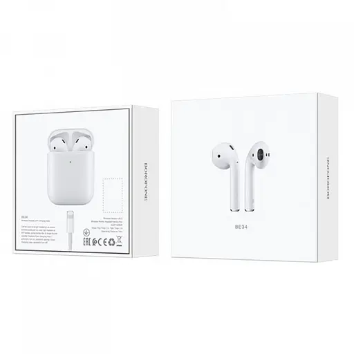 Беспроводные наушники Borofone BW01/ BE34 TWS белые - фото 4