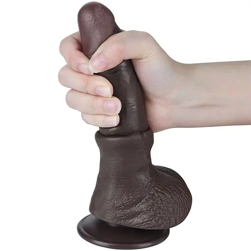 Фалоімітатор Sliding-Skin Dual Layer Dong 7.5'' 19.5 см чорний - фото 10