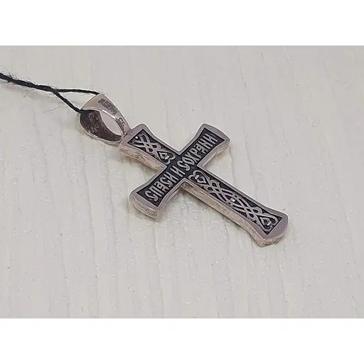 Золотой крестик Харьковская ювелирная фабрика. Распятие Христа. 11513-Ч БЕЛ - фото 3