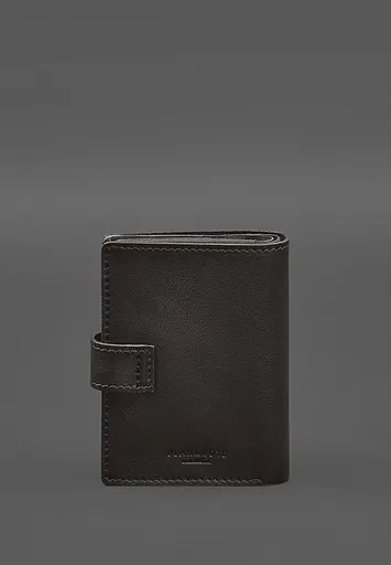 Кожаная обложка-портмоне для военного билета офицера запаса (узкий документ) Темно-коричневая - фото 8