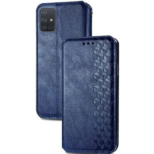 Шкіряний чохол-книжка Getman Cubic (PU) для Samsung Galaxy A51 Синій - фото 2