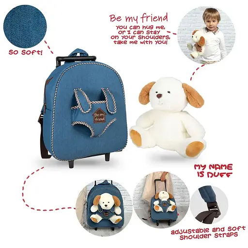 Дитячий рюкзак на колесах Perletti Toys Duff Dog з м'якою іграшкою (P13034) - фото 9