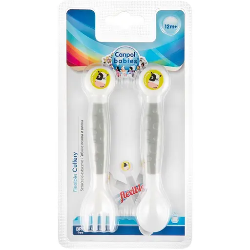 Ложка та виделка Canpol babies еластичні сірі (56/580) - фото 4
