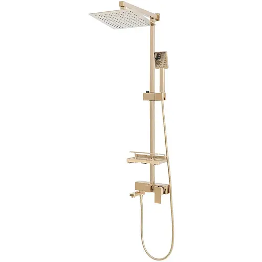 Душова система Rea Jack gold з виливом та полицею золотий REA-P7008, Золотий - фото 1