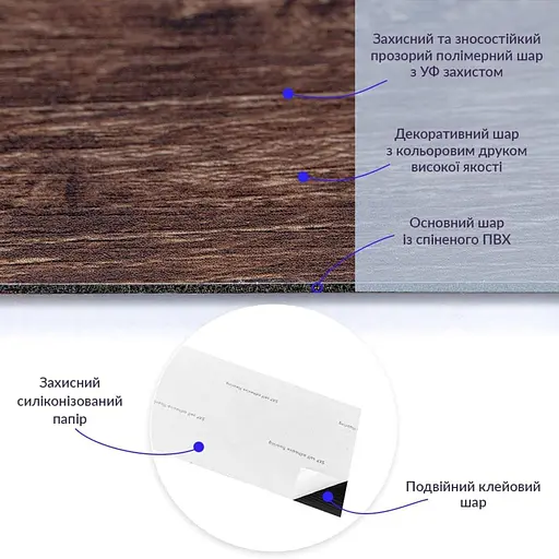 Самоклеющаяся виниловая плитка 152.4х914.4х1.5мм Каштан, цена за 1 шт. (СВП-002) Матовая SW-00000282 - фото 2