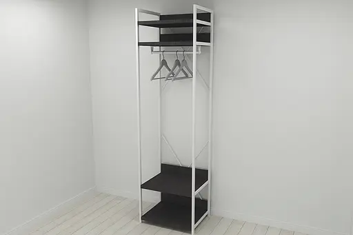 Шафа Гардероб Уні секція 2 серії Коннект Ferrum-decor 220x60x50см Білий метал ДСП Венге Магія 32 мм (FRD-104544) - фото 5