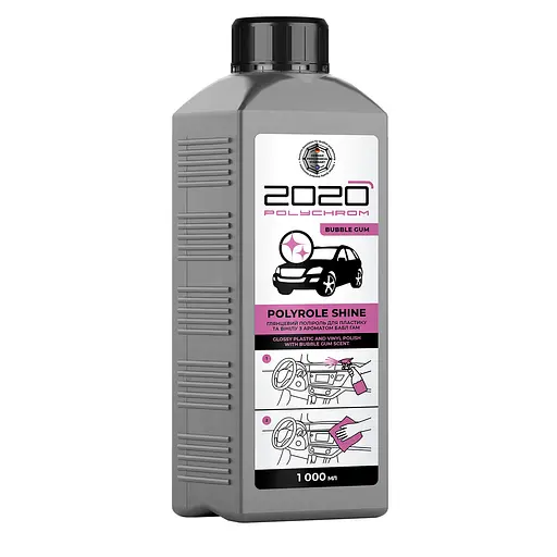 Глянцевий поліроль Polychrom 2020 Polyrole Shine для пластику та вінілу з ароматом бабл гам 1 л