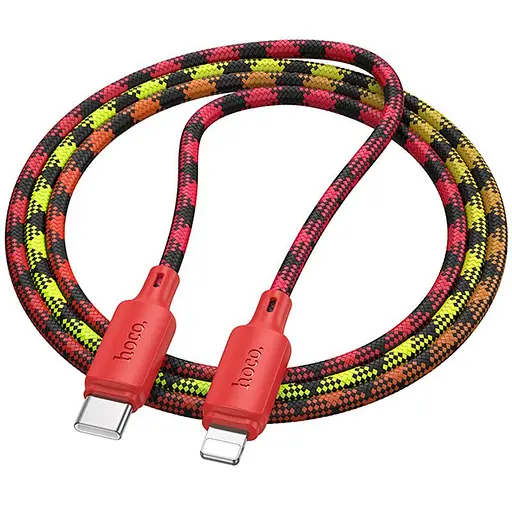 Дата кабель Hoco X116 Meridian Type-C to Lightning 27W (1m) Gradient Red Mix - фото 2