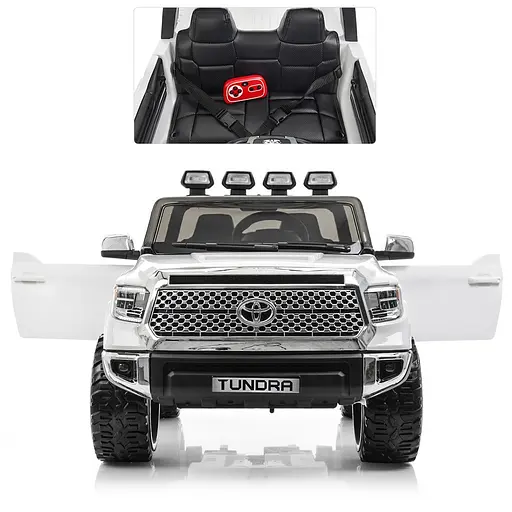 Електромобіль дитячий Bambi JJ2266AEBLR-1 Racer Toyota з багажником з музикою і катафотами Білий - фото 3