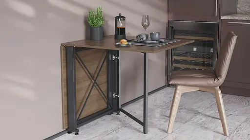 Стіл-книга трансформер Оріон 2 Ferrum-decor 750x1520x730 Чорний метал ДСП Дуб Сонома Трюфель 16 мм (FRD-104587) - фото 5