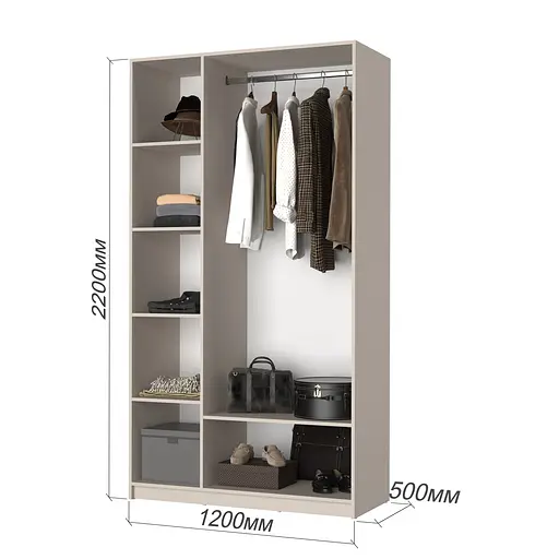 Шкаф 3-дверный MebelStar Оскар Gloss BL-B, стандарт 120x52x220 см Дуб сонома/Белый (MBS-5184) - фото 5