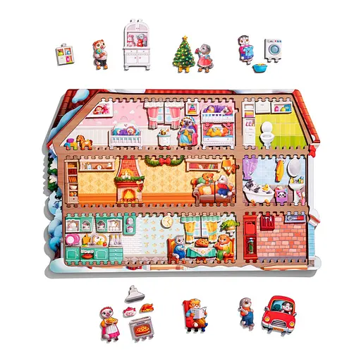 Пазл дитячий фігурний Котячий дім (ПСД248) PSD248, 88 елементів - фото 5