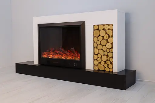 Електричний камін Novela 1500Вт Bluetooth звук потріскування дров White/Black (10080113) - фото 2