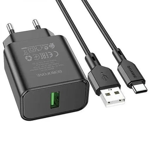 Сетевое зарядное устройство Borofone BA72A QC3.0 18W Type-C - фото 4