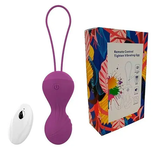 Вібраційний тренажер Кегеля "Rewolution Rewobeads" електричний 36x85 мм силіконовий фіолетовий - фото 2