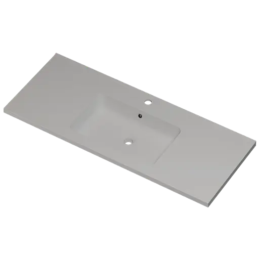 Раковина глянцевая врезная Amidicon Rodeo 120 1200x480 из литого камня RODEO_120_HL, Белый - фото 2