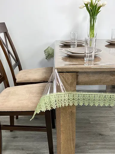 Силіконова скатертина з оливковим мереживом Арфа 7 см 170х110 см - фото 5