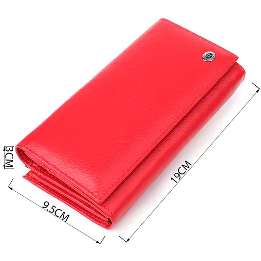 Жіночий гаманець на магнітах із натуральної шкіри ST Leather 19х9.5х3 см acs0029667 - фото 3