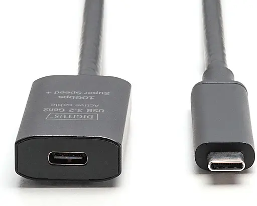 Digitus Подовжувач DIGITUS USB 3.2 Gen2 Active Cable 10G, C/M-C/F, 5м, чорний - фото 2