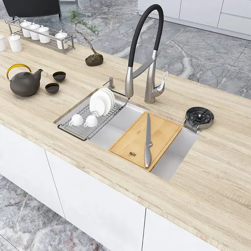 Біла мийка на кухню Nett NW-7042 під стільницю 1 мм з нержавійки - фото 7