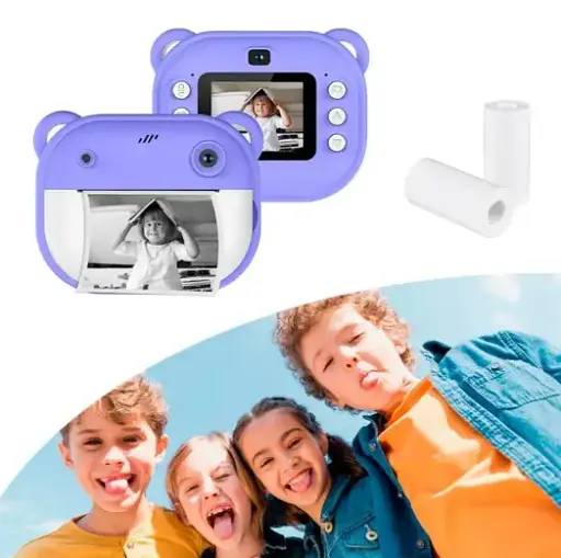 Детская цифровая фотокамера моментальной печати с термопринтером A-plus M&A-2000 Фиолетовый - фото 3
