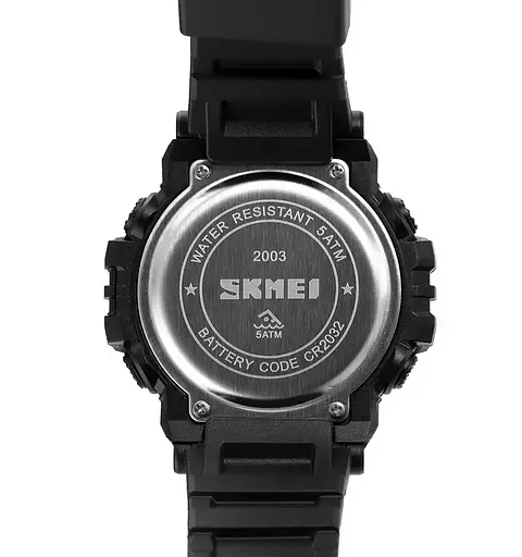 Чоловічий спортивний годинник Skmei 2003 (Чорний з білим) - фото 6