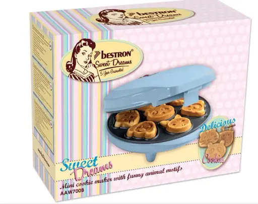 Міні-вафельниця Bestron 7 вафель у формі тваринок для веселих сніданків, кругла, побутова електрична, 700 Вт - фото 2