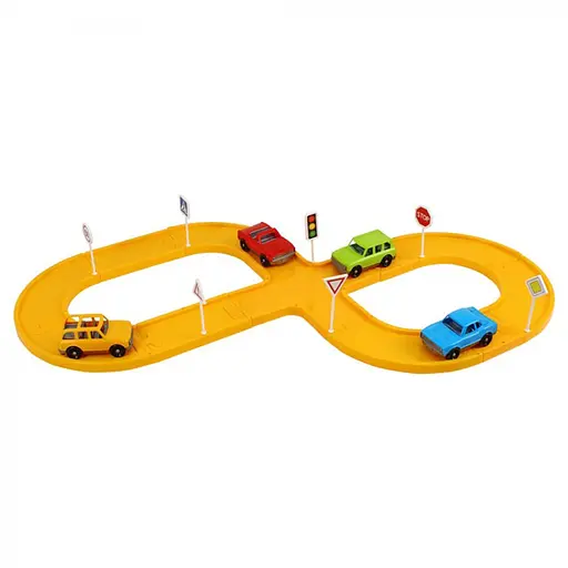 Детский игрушечный Автотрек ТехноК 0747TXK 4 автомобиля - фото 3