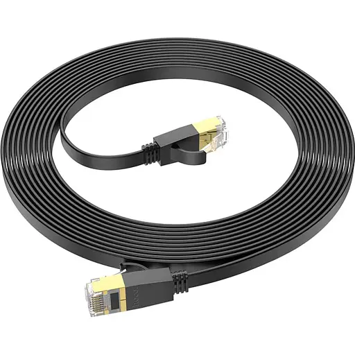 Патч-корд Hoco US07 General Cat 6 U/UTP Pure Copper Flat Network Cable 5m Black (780706) [149274]