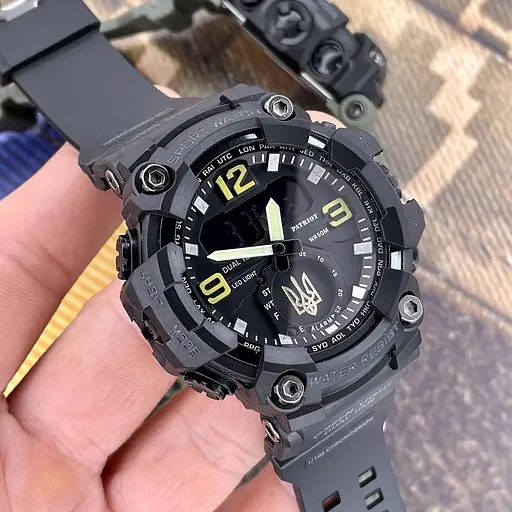 Годинник наручний чоловічий 003BKUAGD Тризуб золото Чорні + Коробка. Patriot acs0031061 - фото 2