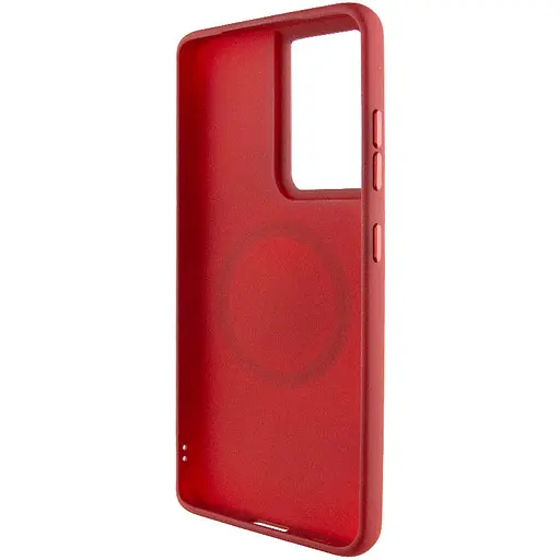 TPU чехол Bonbon Metal Style with MagSafe для Samsung Galaxy S22 Ultra Красный / Red - фото 3