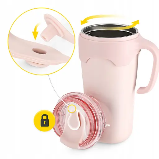 Термокружка Mountain Goat со соломинкой 0.65 л Pink (P-5905973406130) - фото 5