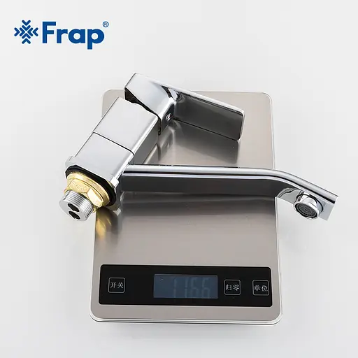 F4546 Змішувач для кухні короткий гусак гайка Ø35 Frap 1/10 Хром - фото 6