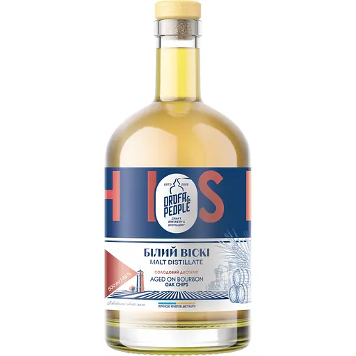 Солодовый дистиллят Дрофа&Люди Білий Віскі Aged on Bourbon Oak Chips 42% 0.5 л - фото 1