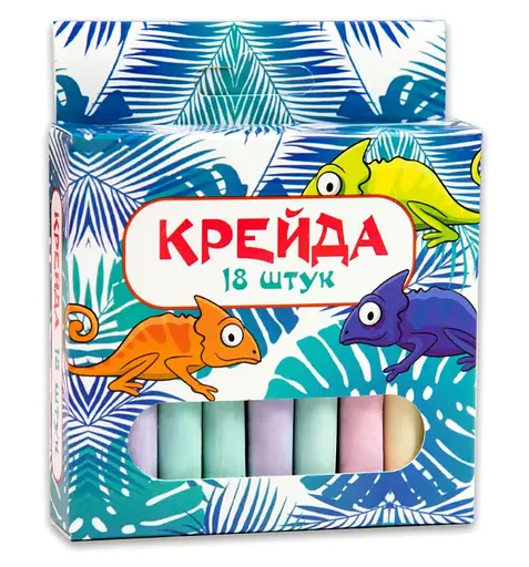 Крейда маленька кругла, 18 штук, різнокольорова, Стратег, 2 шт. в упаковці