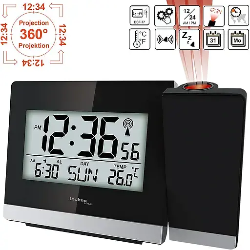 Часы проекционные Technoline WT536 Black (WT536) - фото 3