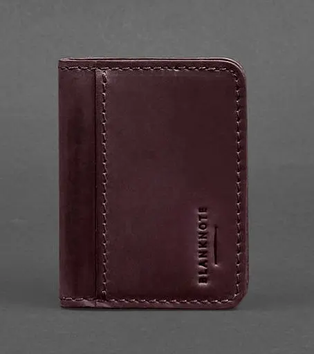 Кожаная обложка для ID-паспорта и водительского заседания 4.0 бордовая Crazy Horse - фото 1