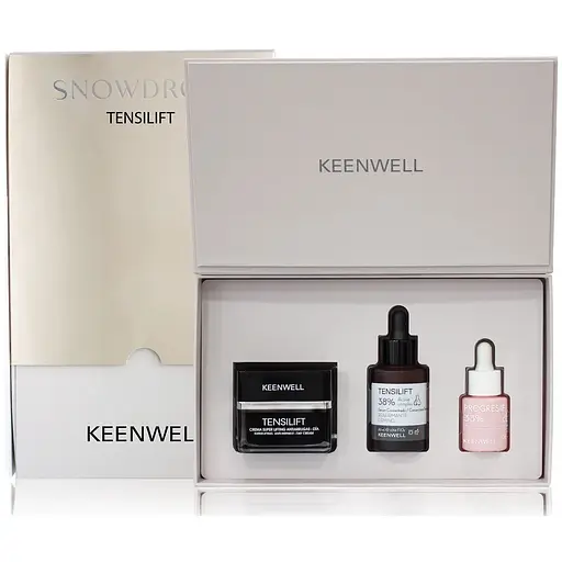 Набір для обличчя Keenwell Snow Drops Tensilift ліфтинг та омолодження: крем + сироватка для обличчя + сироватка для очей