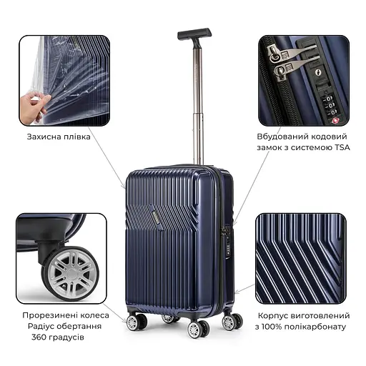 Валіза Sumdex 20 темно-синя (SWRH-720 NV) - фото 4