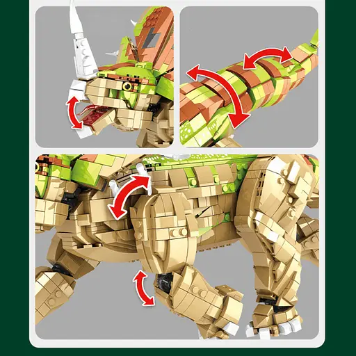 Конструктор динозавр  WOMA Стиракозавр из коллекции Динозавры большой детский  2025 деталей - фото 4