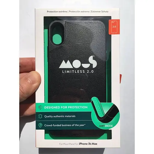 Оригинальный кожаный противоударный чехол Mous для Apple iPhone XS Max MOUS Limitless Leather Case Black - фото 7
