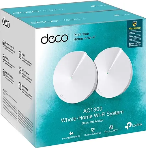 Набір з 2 роутерів - меш-система Wi-Fi TP-Link Deco M5 (2-pack) - фото 5