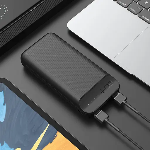 Зовнішня батарея Hoco New Joy J52A 20000mAh акб портативний чорний 2 виходи - фото 3