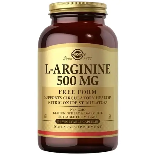 Амінокислота Solgar L-Arginine 500 mg, 250 вегакапсул